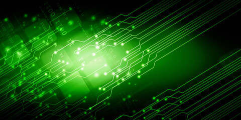 2d illustration Abstract futuristic electronic circuit technology background