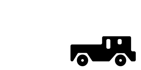 classic car flat icon, black and white, vector illustration