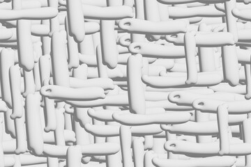 White Abstract Inflated 3D Objects Seamless Pattern