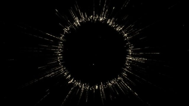 Colorful glinting, Luminous particles forming a glowing ring with light streaks. Elegant glowing circle creates a magical portal-like energy, space tunnel effect with sparkling particles.  4K loop
