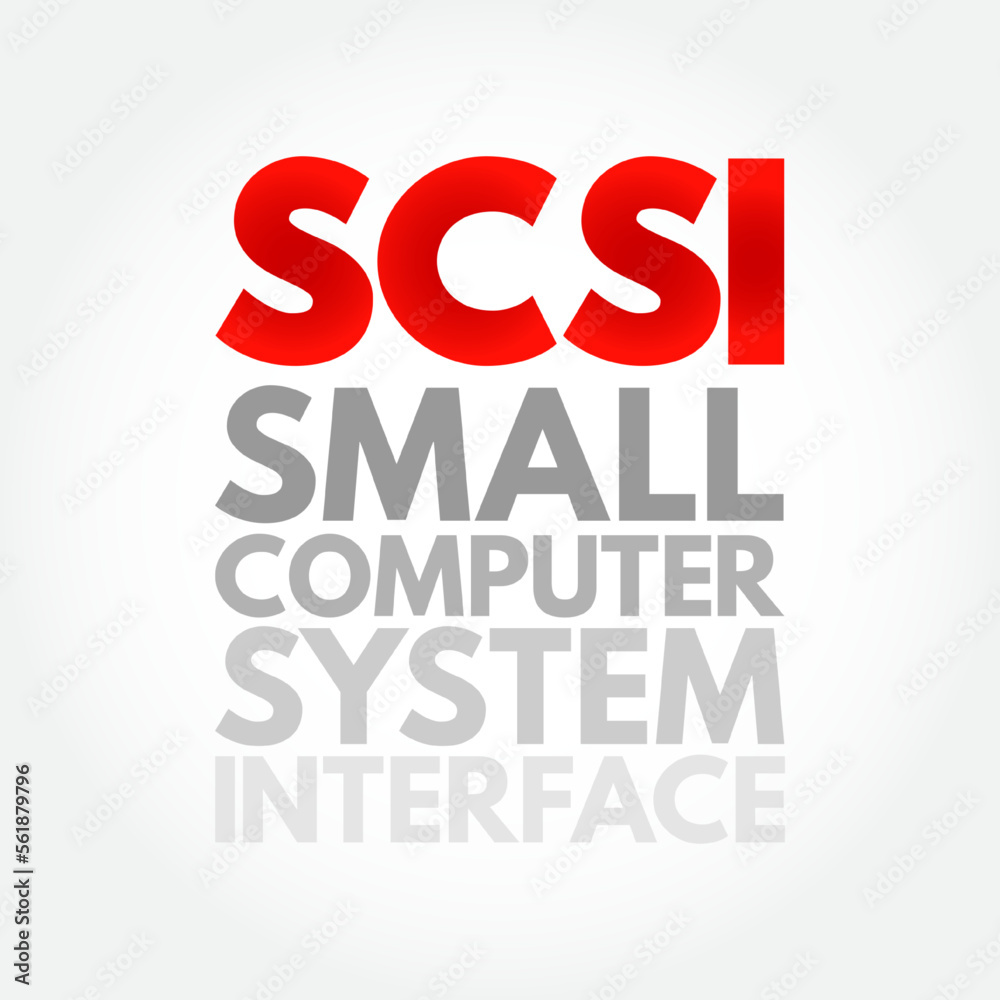 Poster scsi - small computer system interface is a set of standards for physically connecting and transferr