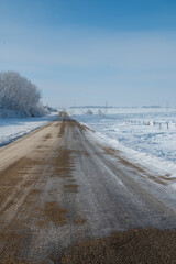 Obraz premium winter road in the snow