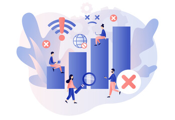 Wireless connectivity disconnect. No internet connection. Error connection wifi. No signal network. Modern flat cartoon style. Vector illustration on white background
