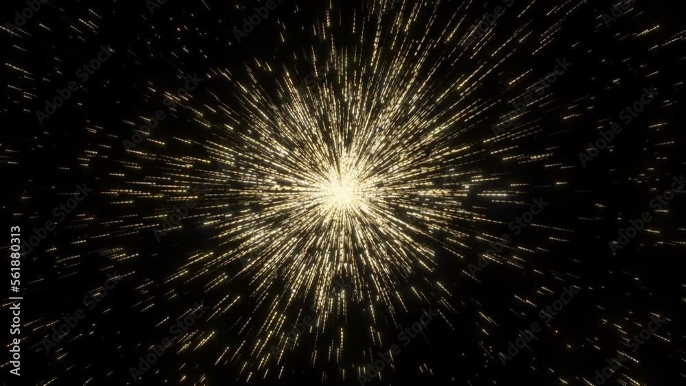 Poster luminous particle burst move in and out of a star formation, creating elegant glowing lines. sparkli