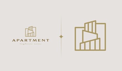 Apartment Building Logo Template. Universal creative premium symbol. Vector illustration