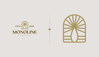 Palm Tree Simple Line Logo Template. Universal creative premium symbol. Vector illustration. Creative Minimal design template. Symbol for Corporate Business Identity