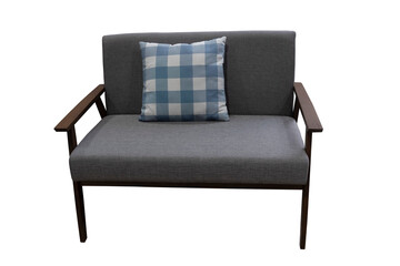Gray sofa with pillow