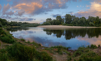 sunset over the river