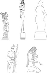 sketch vector illustration of ethnic abstract sculpture engraving art
