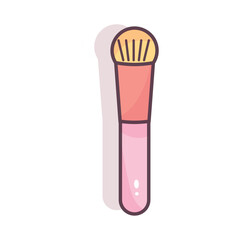 Isolated makeup brush colored fashion icon Vector