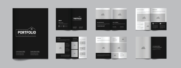 12 page interior brochure template minimalist design