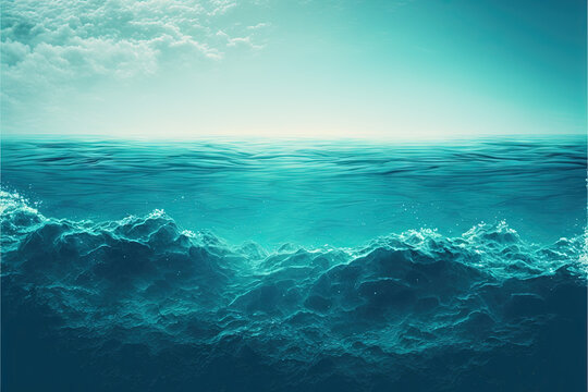 negative space background, free space wallpaper - blue sea and sky