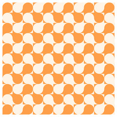 Retro abstract geometric pattern in orange and cr&egrave;me from the 70s and 80s .