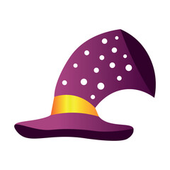 Purple carnival hat on white background