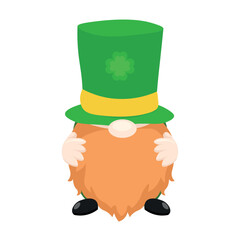 Cute leprechaun on white background