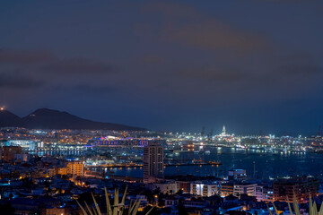 Naklejka premium Night view of the city Las Palmas of Gran Canaria