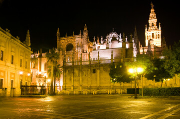 Fototapeta na wymiar Seville, Spain, Night scene.