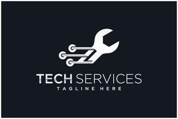 technology logo with wrench