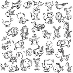 funny cartoon characters, set of cartoons characters, set of cartoon silhouettes, silhouettes set of cartoons, set of silhouettes, silhouettes set cartoons, 