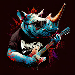 Rock 'n' Roll rhinoceros - By Generative AI