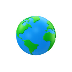 Planet earth globe 3D isolated