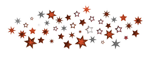 golden stars - in red