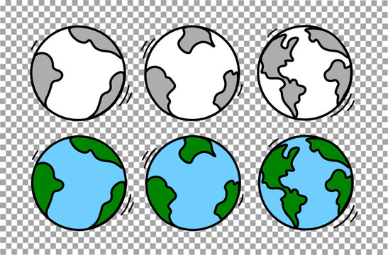 Earth planet icon. Earth globe with cartoon style. The concept of peace on earth and environmental conservation. Earth day.Vector illustration.