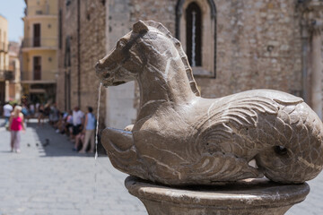 One of the Seahorse from Fontana di Piazza Duomo also known as Quattro Fontane or four fountains...