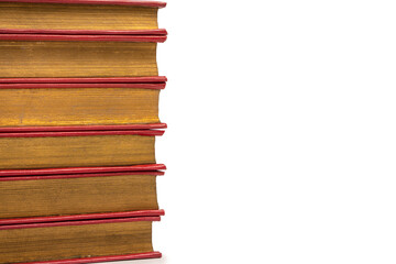 Old books isolated on white background.