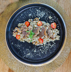 Mutton Byriani - Lamb and rice cooked with spices.