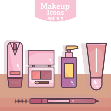 Set of Makeup icons Fashio incons Vector