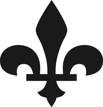 Black  icon illustration Fleur-de-lis symbol of French Bourbon Dynasty