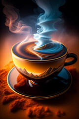 coffee, mugs, cups, winter, cappuccino