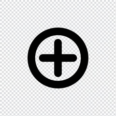 Add, plus filled icon in transparent background, basic app and web UI bold line icon, EPS10