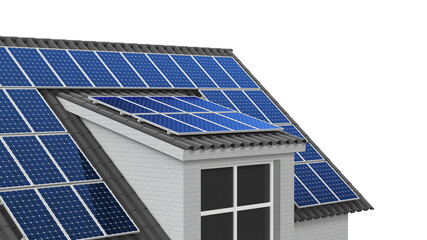 House roof with solar panel energy system © Vitor
