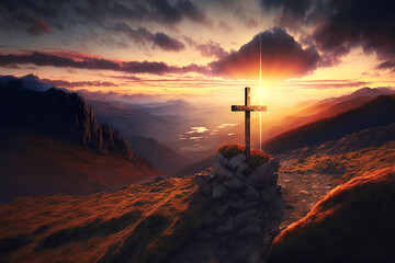 cross in the mountain