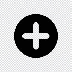 Fototapeta premium Add, plus filled icon in transparent background, basic app and web UI bold line icon, EPS10