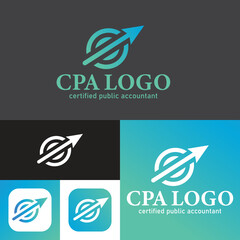 Simple Certified Public Accountant Logo. Minimal Icon Style.Vector Illustration.Black and white.Unique, elegant, modern style.CPA Logo.Circle shape.