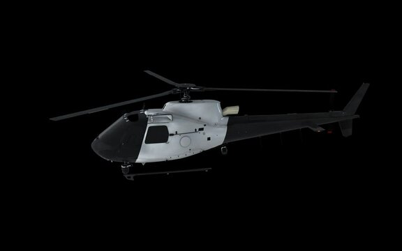 Police Helicopter Transparent Alpha Video 3D Animation