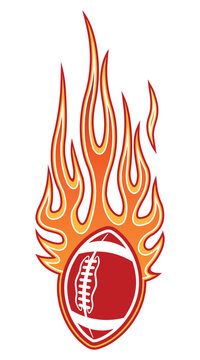Rugby ball vector image with tribal fire flame American football car sticker motorcycle decal and sport logo template.