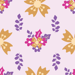 Bouquet seamless lavender background repeat pattern 
