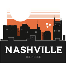 Nashville Tennessee Skyline vector Illustration