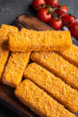 fish sticks sea fish in breadcrumbs fast food healthy meal food snack on the table copy space food background rustic top view