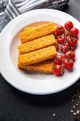 fish sticks sea fish in breadcrumbs fast food healthy meal food snack on the table copy space food background rustic top view