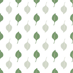 Green leaves seamless repeat pattern