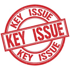 KEY  ISSUE written word on red stamp sign