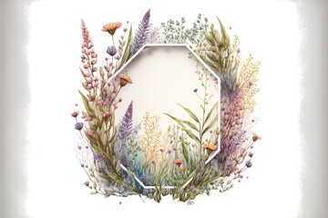 Meadow flowers digital art frame space for product