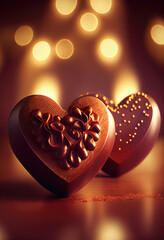 Naklejka premium Saint Valentin, fête des amoureux. Coeur Carte de voeux, cadeau pour couples. Generative AI.