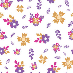 Bouquet seamless vector repeat pattern 