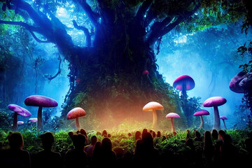 Fototapeta na wymiar A Magical Forest on an E.T Planet